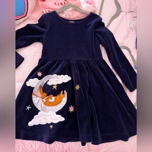 Mini Boden Navy Dress with Moon and Stars